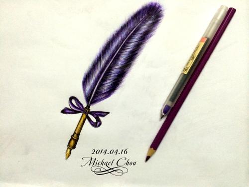 紫羽毛笔