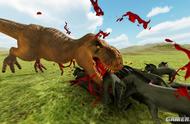 《野兽大战模拟器》这款游戏你可以让野兽混战：恐龙背机