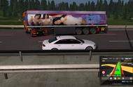 欧洲卡车模拟2：开奥迪A8路上遇一辆拉着世界巡演货柜的大卡车