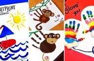 幼儿园美术涂鸦手工教程：有趣的掌印手印画，孩子的第一支画笔