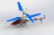 RC Helicopter遥控航模直升机模型3D图纸 Solidworks设计