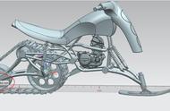 雪地摩托车3D图纸 stp格式 雪地履带车三维建模