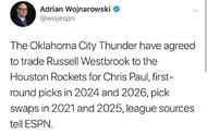 炸了炸了！！！Woj：威少保罗互换