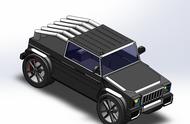 简易奔驰AMG g63轿车3D模型图纸 Solidworks设计