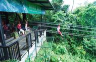 亚洲最长雨林高空滑索，吊几根尼龙绳从百米高空滑过，你敢玩吗？