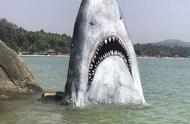 他将海边的石头，画成大白鲨，没吓到人，反而被游客“玩坏”了