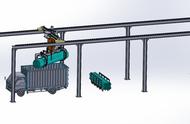 龙门式货车长管装载吊机3D图纸 STEP格式
