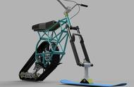 skibike with snowtrack履带雪地摩托车结构3D图纸 step格式