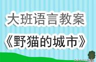 大班优秀语言教案《野猫的城市》含反思