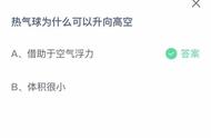 热气球为什么可以升向高空？借助于空气浮力还是因为体积很小