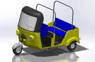 tuktuk载人三轮摩托车3D数模图纸 Solidworks设计 STEP格式