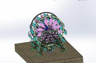 摩天轮智能立体停车库、旋转立体车库3D模型 Solidworks设计 STEP