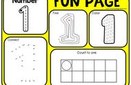 数字数一数、写一写、连一连，数字1-20涂色