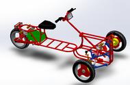 Electric Trike电动三轮车框架结构3D图纸 Solidworks设计