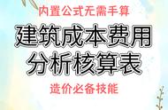 成本分析都不会，还有脸说做工程造价？建筑成本费用核算表教会你