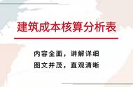 被自己徒弟顶替？建筑施工企业成本核算分析表，填入数据即可高效