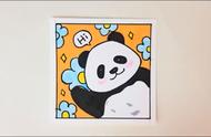可爱温馨的熊猫简笔装饰画，赶紧给自己家里安排起来#熊猫...