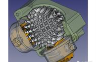 ABENICS齿轮组 球面齿轮啮合的三自由度球关节机构3D图纸 FreeCAD