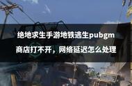 绝地求生手游地铁逃生pubgm商店打不开，网络延迟怎么处理