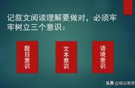 记叙文阅读理解要做对，要牢牢树立三个意识，谁学会了谁就不丢分