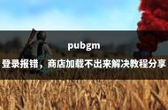 pubgm登录报错，商店加载不出来解决教程分享