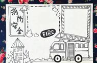 素材—消防安全 烈火英雄 森林防火主题手抄报 马克笔绘画 （含线稿）