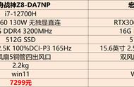 「新品」都是i7-12700H 3060 神舟Z8-DA7NP、暗影骑士擎怎么选？