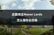 庄园领主Manor Lords怎么保存云存档