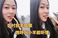 妙龄姑娘在农村放羊，小羊居然能听懂她的召唤，每天和山羊玩杂耍